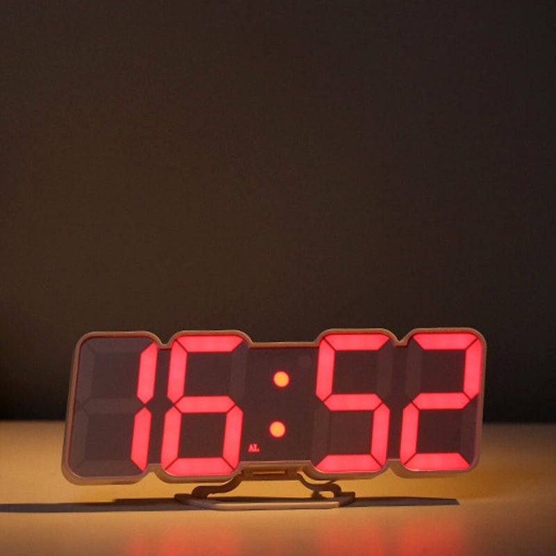30 Digital Rgb Led Väckarklocka Fjärrkontroll Temperatur Luftfuktighet Desktop Röststyrning Väggmonterad Klocka