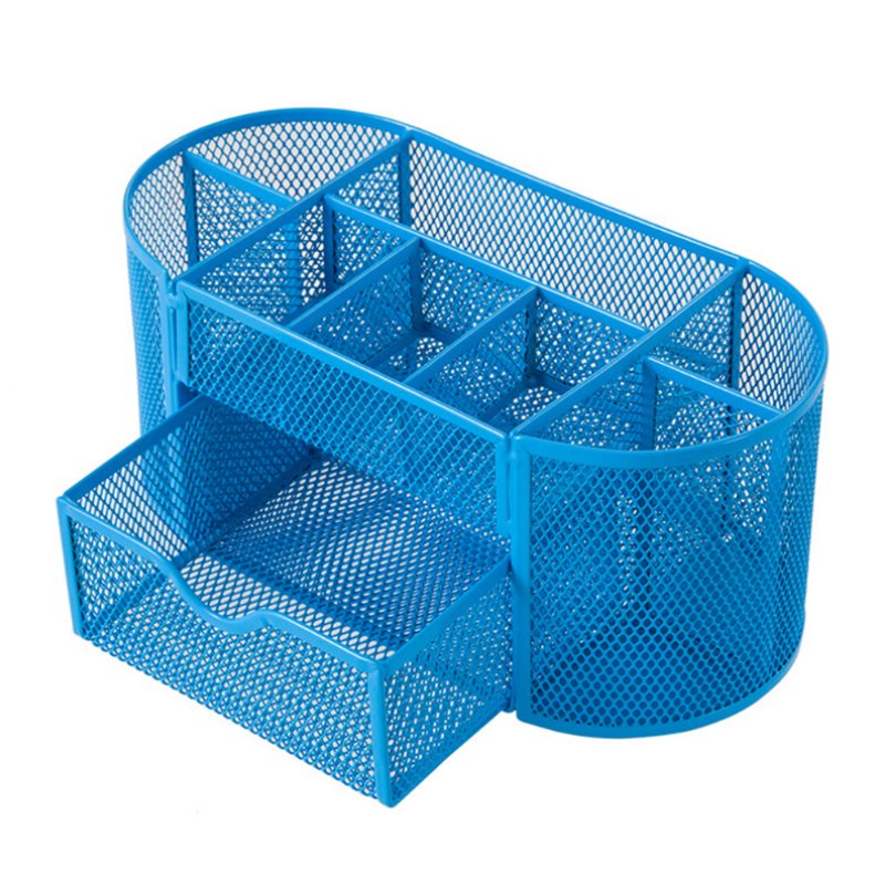 9 Förvaring Multifunktionell Skrivbordsarrangör Metallförvaring Grid Pennhållare Brevpapper Container Box Office Skolmaterial