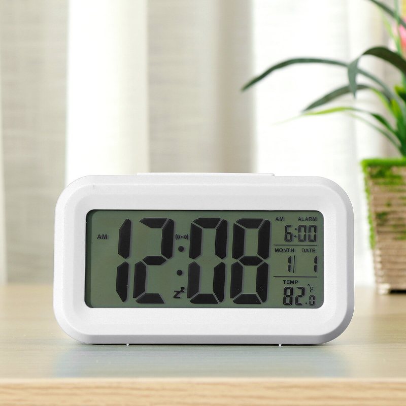 Bakgrundsbelysning Lcd Digital Väckarklocka 4.5"/3.2" Stor Display Nattljus Med Kalendertermometer Elektronisk