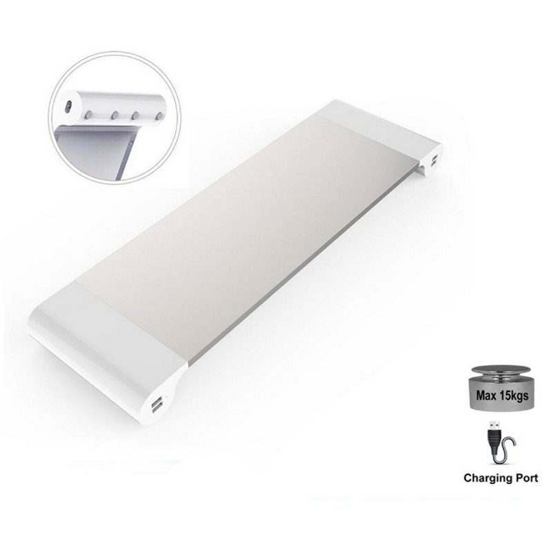 Bildskärmsstativ I Aluminium Halkfritt Bärbar Datorstativ Med 4-portars Usb-laddare För Imac Macbook Pro Air