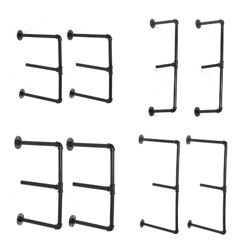 Bokhylla 2 Våningar Förvaring Järn Hylla Ställ 15/20/25/30cm Breda Arrangörer Modernt Hantverk Design Diy Rörhylla För Hemmakontoret Studie Sovrum Vardagsrum