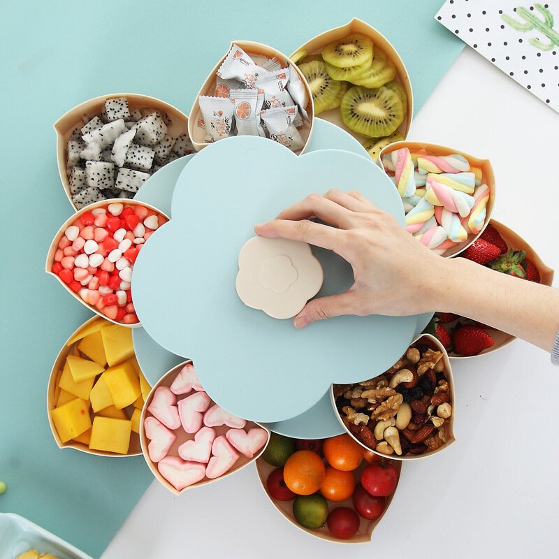Creative Rotation Frukttallrik Skrivbordsförvaring Enkel-/dubbellagers Plast Skrivbordsdekorationsförvaring
