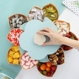 Creative Rotation Frukttallrik Skrivbordsförvaring Enkel-/dubbellagers Plast Skrivbordsdekorationsförvaring