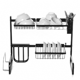 Iron Art Infällbart Förvaringsställ 63-93 cm Kolstål Multifunktionell Diskställ Kökstillbehör Organizer