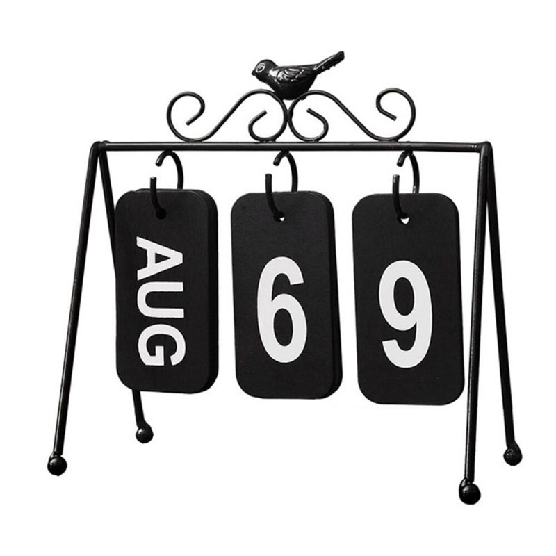 Iron Bird Flip Page-kalender Kreativt Gör-det-själv-hantverk Desktop-kalender Heminredning Kontorsbordsskivor