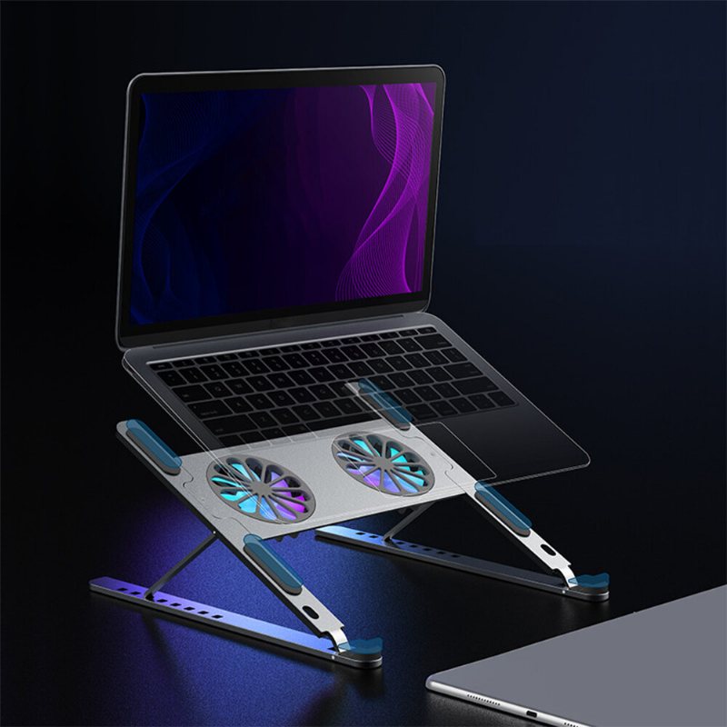 Justerbar Bärbar Datorstativ Datorkylning Med Rgb Kylfläktar För Dator