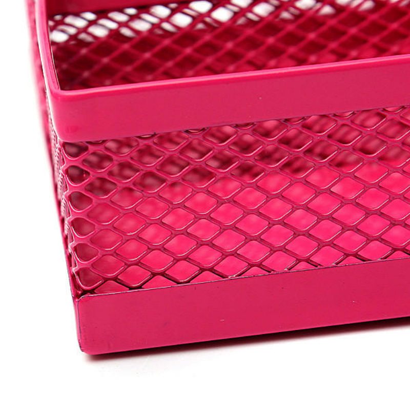 Metal Mesh Kosmetisk Makeup Brush Penna Office Desktop Förvaringsbox