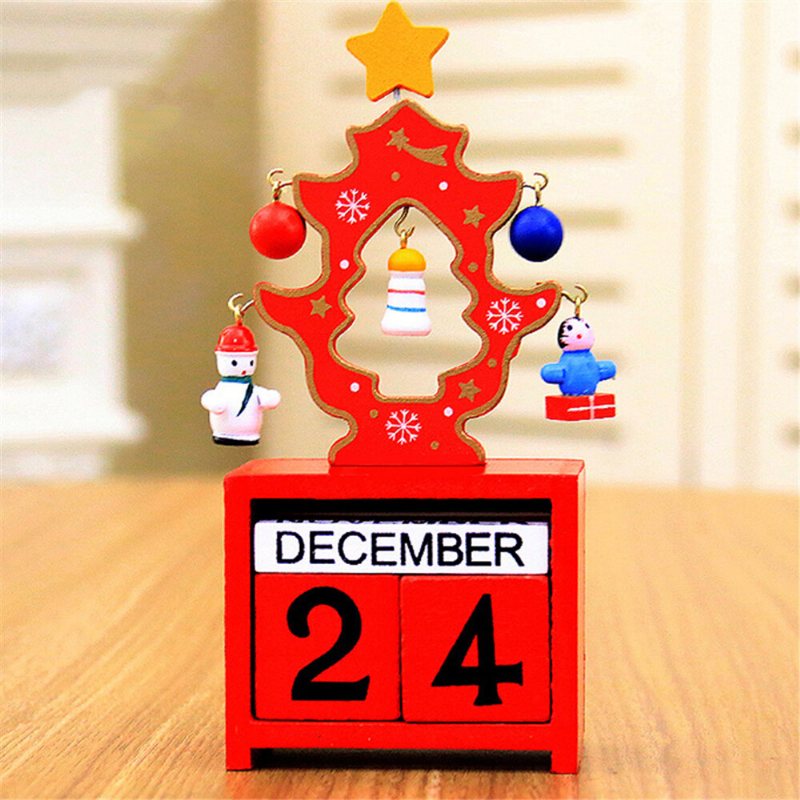 Mini Träkalender Dekoration Datum God Jul Heminredning Hantverk Kreativa Presenter För Barn