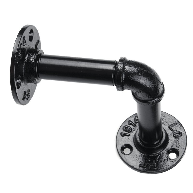 Rörhylla Väggmonterade Metall Rörfästen Industriell Svart Hylla Vintage För Flytande Hyllor