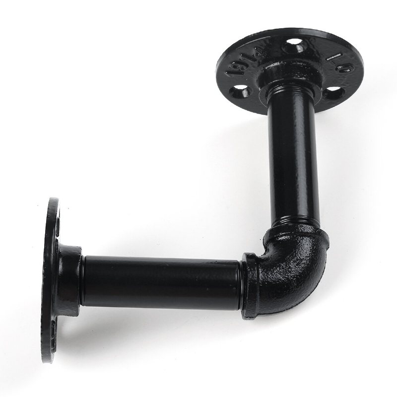 Rörhylla Väggmonterade Metall Rörfästen Industriell Svart Hylla Vintage För Flytande Hyllor