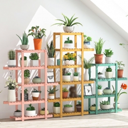 Växthyllor Bambu Krukväxt Stativ Flera Blomkrukhållare Hylla Inomhus Utomhus Planteringskåp Display Organizer