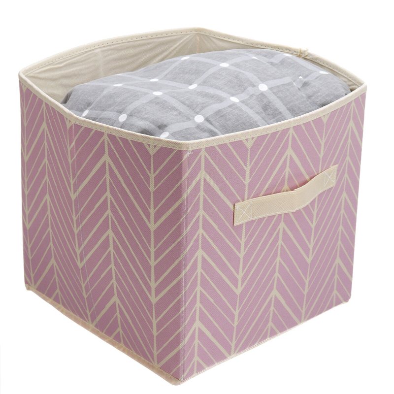 Vikbar Canvas Förvaringslåda Tyg Kub Tyg Korg Väska Hem Kosmetikfodral Skrivbord Organizer Bin Desktop Förvaring