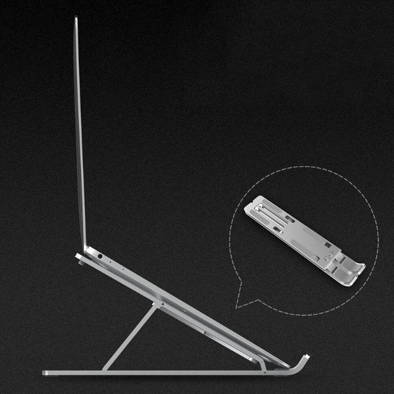 Vikbart Bärbar Stativfäste I Aluminiumlegering Kylbas För Datorskärm Lyftram 6 Växlar Justerbar För 15.6" Dator