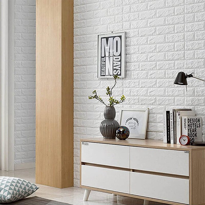 10/20 St Flerfärgad Tapet Självhäftande Vägg Sticky Foam Brick 3d Texture Wallpaper