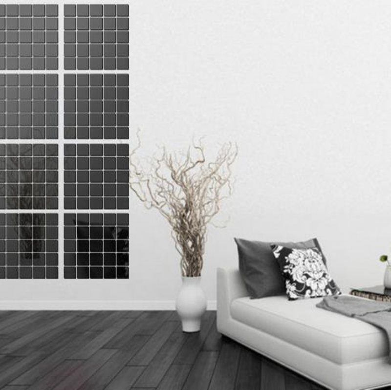 100 Stk Fyrkantig Kristall Tredimensionell Mosaikkombination Av Spegelkreativa Väggklistermärken