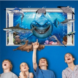 Miico 3d Creative Pvc-väggklistermärken Heminredning Väggmålningskonst Avtagbar Ubåtsdekor