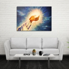 Miico Handmålade Oljemålningar Light Of Christ Väggkonst Hemdekorationsmålningar