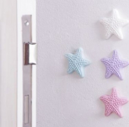 Starfish Silikon Dörrknopp Mute Lysande Elastiska Klistermärken Crash Buffer Wall Protector Stickers