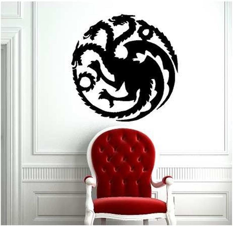 T-18 Game Of Thrones Tangeri Lian Targaryen Familjeemblem Tre Guld-drake Snidade Väggdekaler