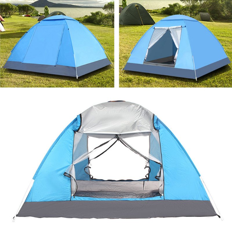 3-4 Personer Helautomatiskt Campingtält 2 Dörrar Vattentätt Vindtätt Uv-skydd Solskydd Skydd Camping Vandring Fiske