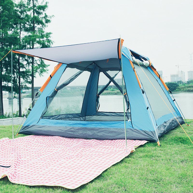 3-4person/5-8 Person Automatiskt Speed-open Campingtält 210t Oxford Duk Dubbeldäck Solskydd Vattentätt Tält Öppna Upp För Vandring Klättring