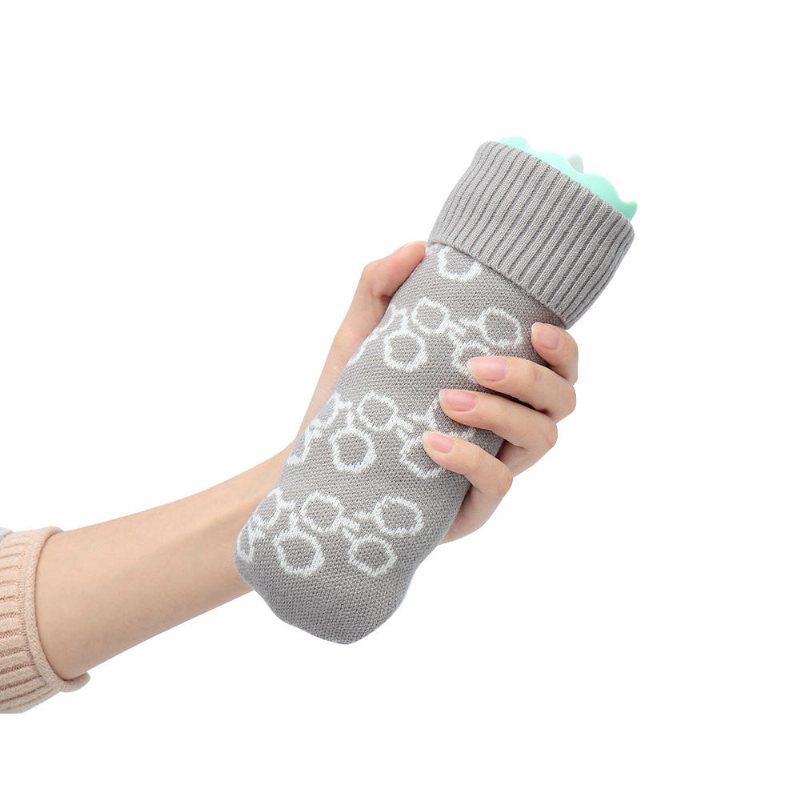 330ml Silikon Varmvattenflaska Värmepåse Mini Handvärmare Med Stickat Fodral
