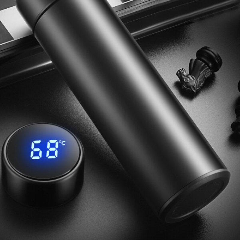 500 Ml Vakuumtermos Lcd Temperaturdisplay Vattenflaska Rostfritt Stål Dubbelvägg Isolerad Kopp