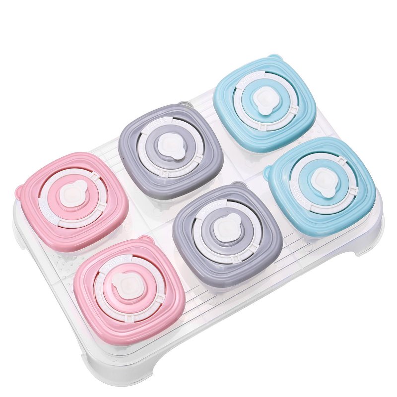 90ml 120ml 6st/set Baby Barn Mat Förvaringslåda Lunch Snack Supplement Mjölkpulverbehållare