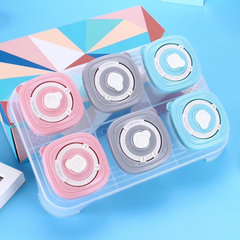 90ml 120ml 6st/set Baby Barn Mat Förvaringslåda Lunch Snack Supplement Mjölkpulverbehållare