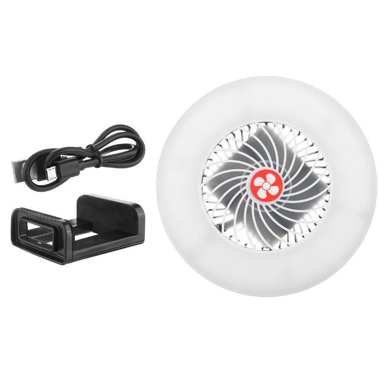 Bärbar Campinglampa Multifunktion Usb-fläkt Inbyggda Batterier Uppladdningsbar Minifläktlampa Abs Utomhusbelysning