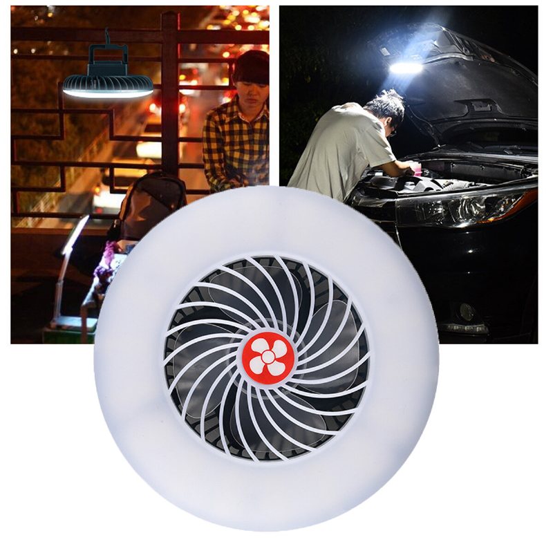 Bärbar Campinglampa Multifunktion Usb-fläkt Inbyggda Batterier Uppladdningsbar Minifläktlampa Abs Utomhusbelysning