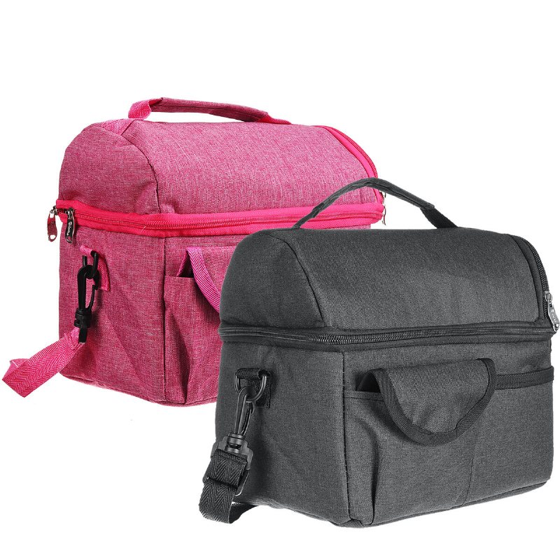 Bärbar Isolerad Matlunchväska Cooler Box Picknickväska Resebärbar Axelväska