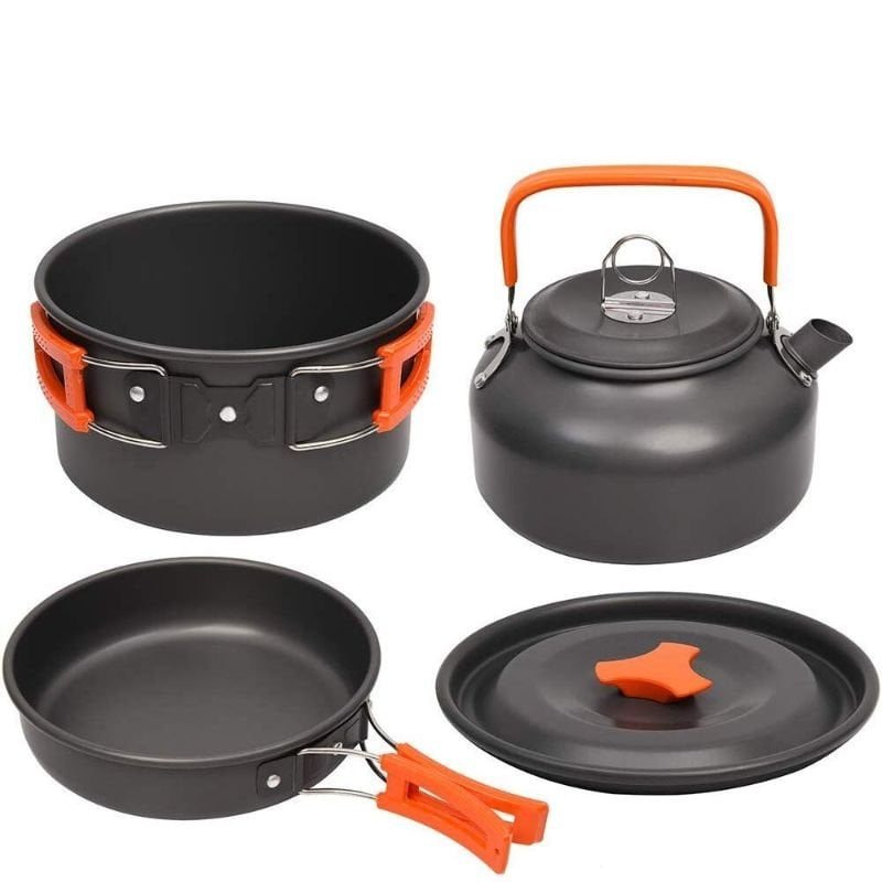 Camping Köksredskap Kit Utomhus Aluminium Matlagningsset
