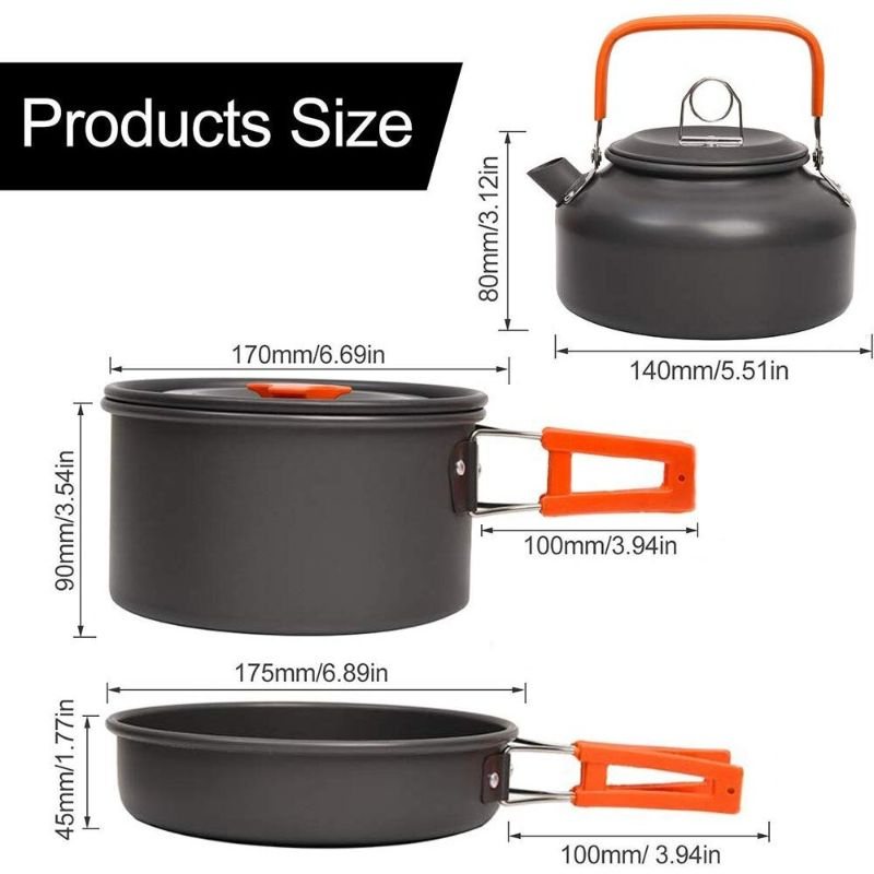Camping Köksredskap Kit Utomhus Aluminium Matlagningsset