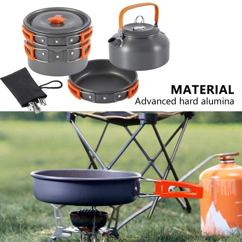 Camping Köksredskap Kit Utomhus Aluminium Matlagningsset