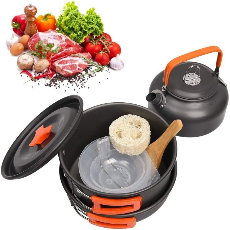 Camping Köksredskap Kit Utomhus Aluminium Matlagningsset
