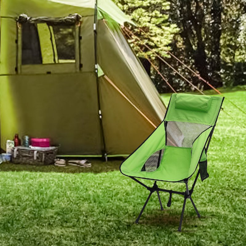 Campingstol Lättviktsstol Med Hög Rygg Med Nackstöd Bärbar Fiskestol För Utomhuscamping Resor Vandring Maximal Belastning 265lbs