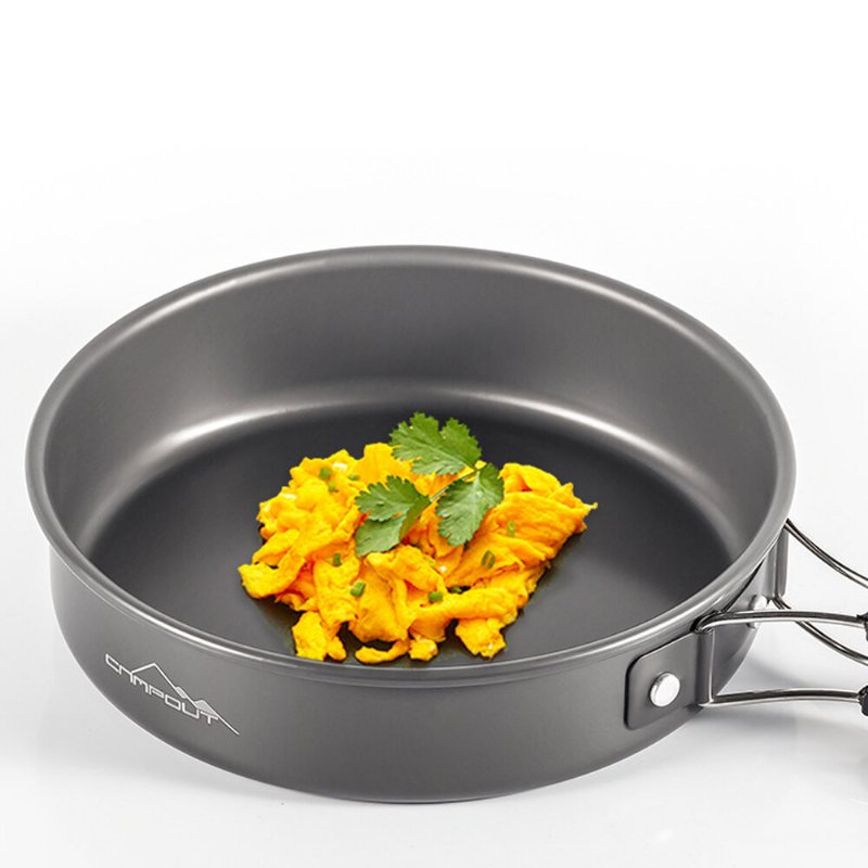 Campout 1-3 Personer Stekpanna Non-stick Vikbar Tallrik I Aluminiumlegering Utomhuscamping Picknickbestick