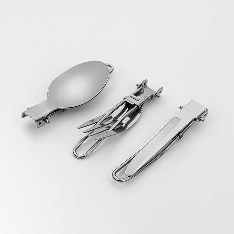 Campout 3 St Servisset Rostfritt Stål Knivgaffel Sked Portabelt Utomhus Camping Picknick Med Förvaringsväska