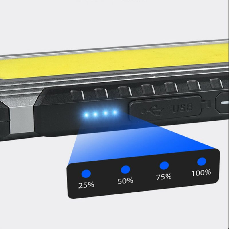 Cob Led Arbetslampa Usb Uppladdningsbar Ficklampa Camping Lykta Led Med Magnet