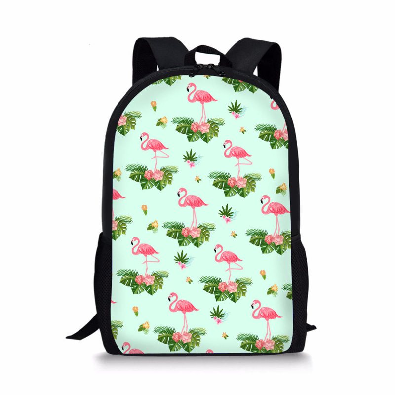 Flamingo Ryggsäck Student Reseskola College Axelväska Handväska Camping