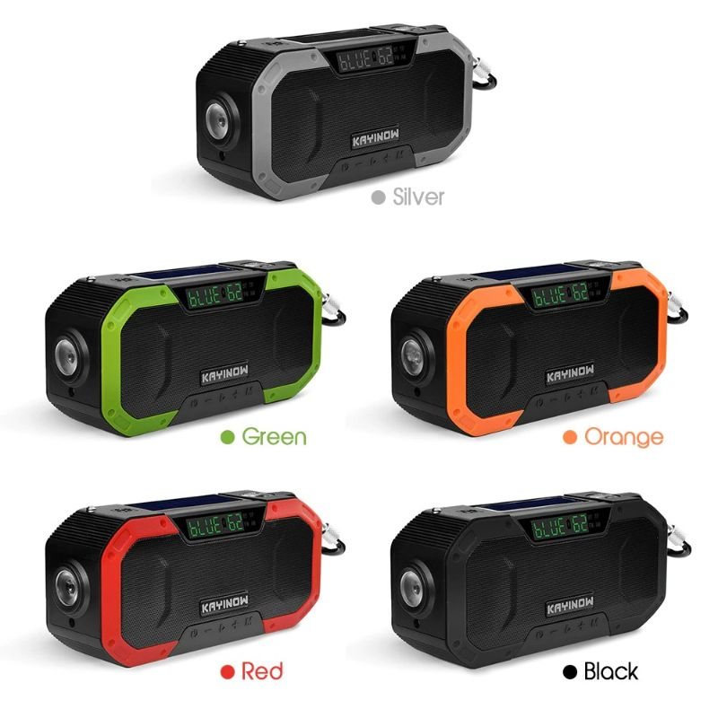 Handvev Radio Solar Power Bank Laddare Flash Light