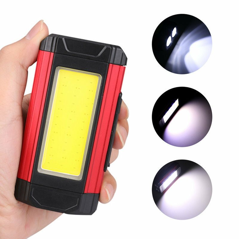 Led-arbetslampa Bärbar Lampa Usb-uppladdningsbar Ficklampa Magnetisk Cob-lykta Hängande Utomhuscampingkroklampa Kraftfullt Ljus