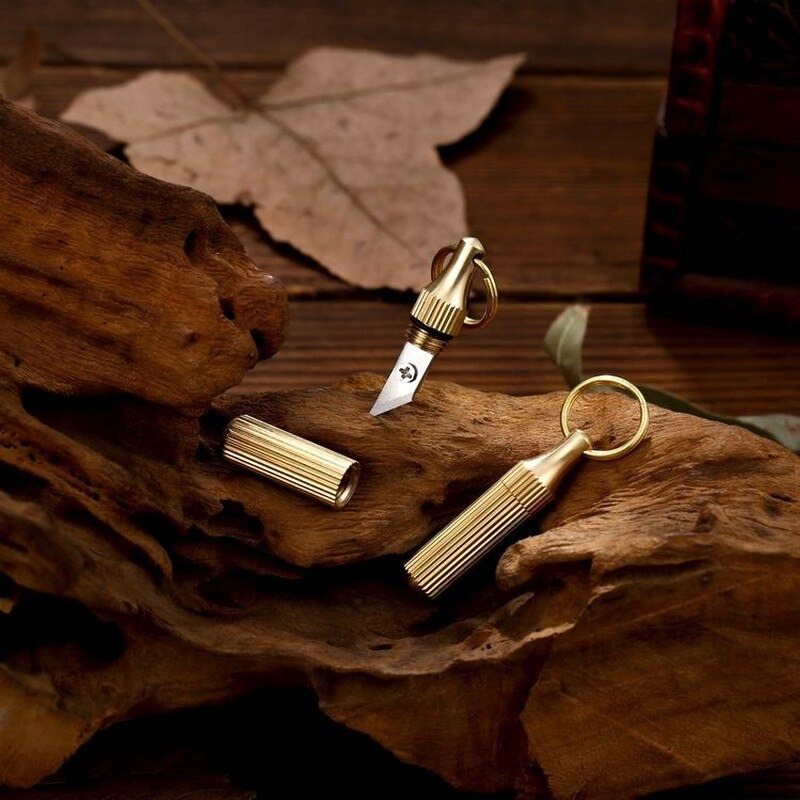 Minikniv Multifunktionell Edc-verktyg Bärbara Nyckelringar Mässingskapsel