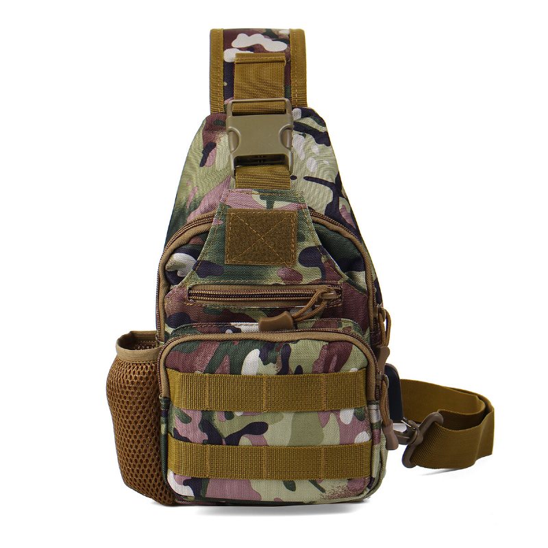 Oxford Cloth Tactical Bag Usb Laddningsbröstväska Klättervandringsaxelväska