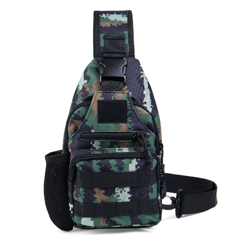 Oxford Cloth Tactical Bag Usb Laddningsbröstväska Klättervandringsaxelväska