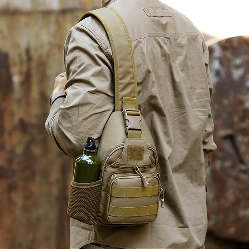Oxford Cloth Tactical Bag Usb Laddningsbröstväska Klättervandringsaxelväska