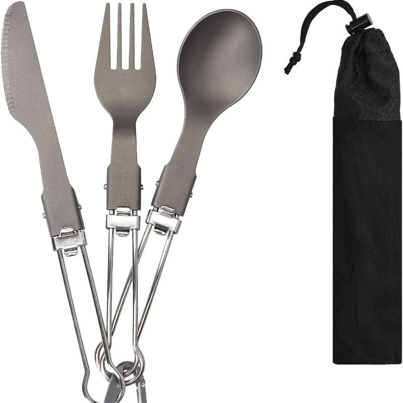 Skedgaffelknivset Titanium Utomhusutrustning