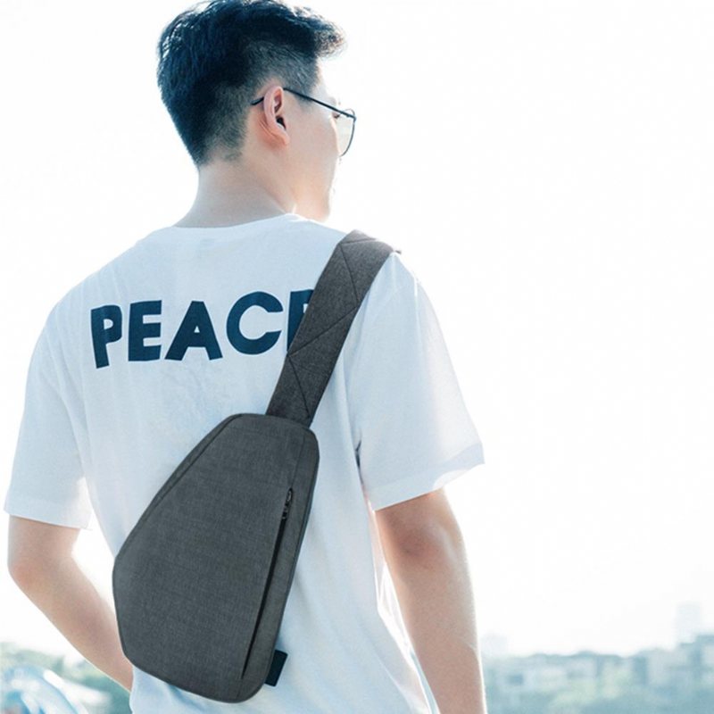 Uniex Men Hidden Crossbody Shoulder Geometri Bag Anti Theft Sport Chest Multifunktion Ryggsäck