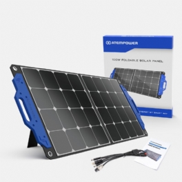 Us Direct Atem Power Ap-spsp-ufa 100w Bärbar Solpanel Monokristallina Solceller Vikbar Resväska Solladdare Kompatibel Med Generatorer Kraftstation För Husbil Utomhuscamping